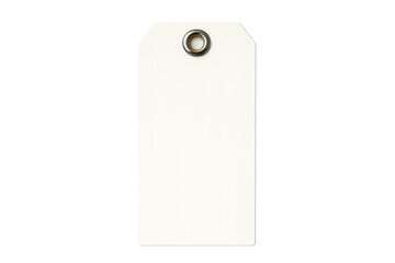 Blank white retail price tag with grommet