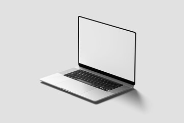 Modern laptop computer vector mockup isolated 