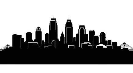 Fototapeta premium City skyline silhouette with modern architecture