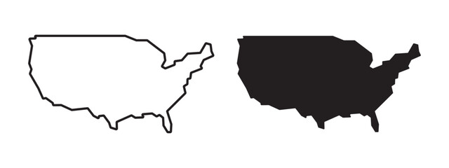  USA country map sign symbol icon set © Sabbir