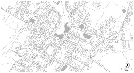 Fototapeta premium Detailed aerial map showcasing urban planning and infrastructure layout.