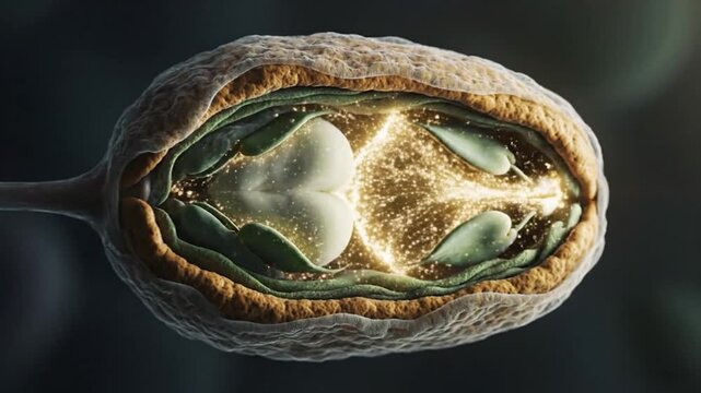 Microscopic view of fertilization and early embryo development.
