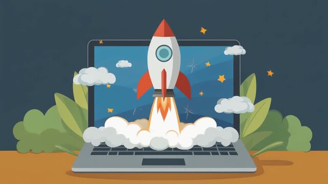 Laptop launches rocket into space from screen