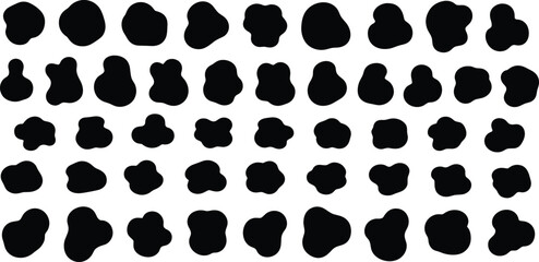 Fototapeta premium Abstract organic blob shapes collection with irregular fluid silhouettes for modern design, creative backgrounds and decorative graphic elements set