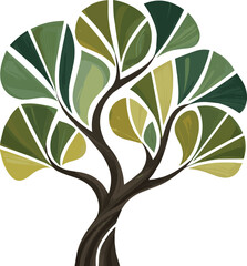 Obraz premium Create a different kinds of Beautiful abstract tree life decoration element. Vector illustration of tree with branch and leaves art with white background