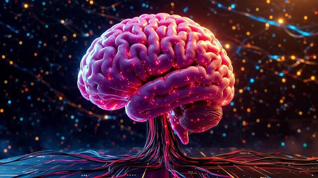 Illustration of a glowing brain