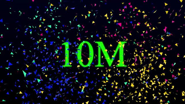 Number 10M Neon Futuristic Effect,The animated 10M neon text effect motion video Glowing neon light 10M followers subscribers celebration text animation and congratulations for 10m on black background