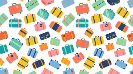 Colorful seamless luggage and suitcase pattern for travel and vacation backgrounds. © pixel*