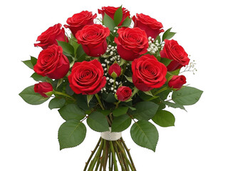 Bouquet of red roses isolated on transparent background