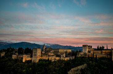 Sunset over the alhambra, Granada, Spain. One of the most beautiful places in the world. 