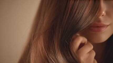 Womans hair with transparent background