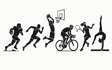 basketball players silhouettes © sadia