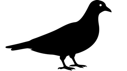 Fototapeta premium pigeon black silhouette icon, urban bird silhouette, transparent background