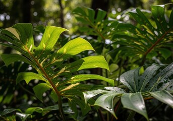 Obraz premium Lush green foliage of a coffee plant in a natural setting isolated on white background