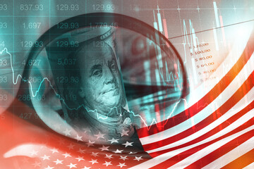 Obraz premium Conflict between Iran and USA with economic impact on currency and trade in current events