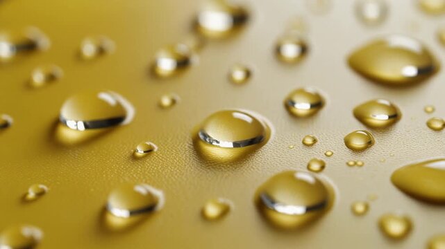 Water droplets on a gold surface