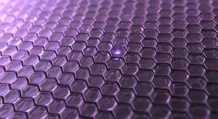 Obraz premium Extreme macro of amethyst hexagonal cells illuminated in violet glow showcasing abstract optical brilliance