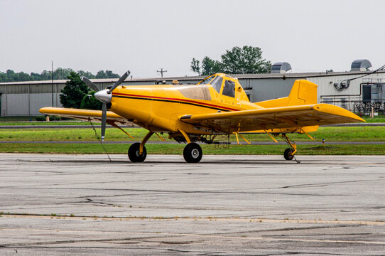 Walnut Ridge, Arkansas&mdash;May 23, 2018; Air Tractor agricultural crop duster airplane parked on the ramp at Walnut Ridge Regional Airport.