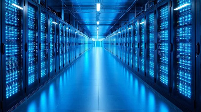 server room with blue lights