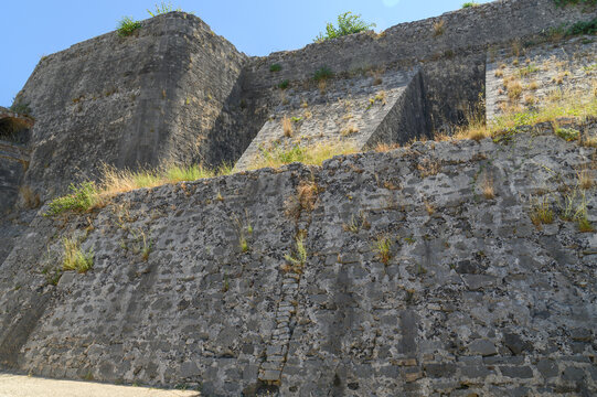 Sloping Stone Ramparts of the Venetian Fortress, Corfu