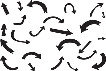 Obraz premium Dynamic arrow shapes collection: bold and curved icons for directional cues