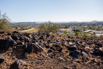Phoenix valley as seen from Vision Hills in Phoenix, AZ; Back lit shot