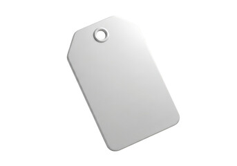 Blank silver gift tag with hole isolated on transparent background