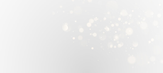 Fototapeta premium Christmas glowing bokeh confetti light and glitter texture overlay for your design. Festive sparkling gold dust png. Holiday powder dust for cards, invitations, banners, advertising.