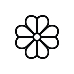 Obraz premium Simple black flower icon minimalist design element icon.