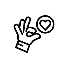 Obraz premium Hand holding heart icon love gesture charity symbol icon.