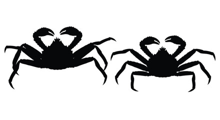 Two black crabs are depicted in a striking minimalist silhouette © Abir