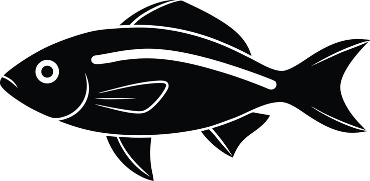 anthias silhouette vector art illustration, black and white design