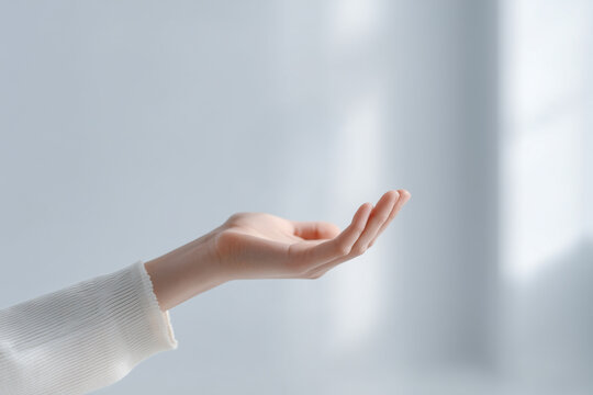 Empty Hand Holding Gesture With Copy Space
