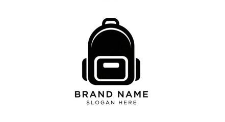 Obraz premium Black Backpack Logo Design Template for Brand Identity.