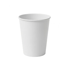A single disposable white paper cup with a smooth and clean surface against a white background