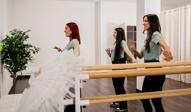 Group ballet class at dance studio