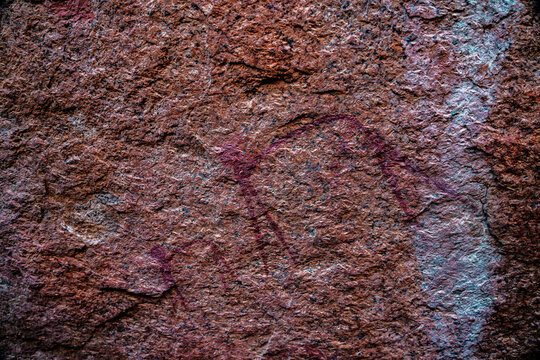 Ancient San cave paintings in Namibia's rocky sites