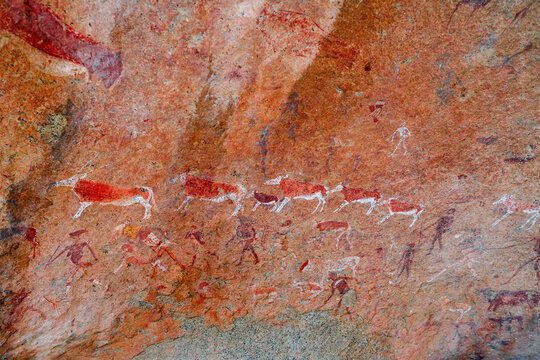 Ancient San cave paintings in Africa