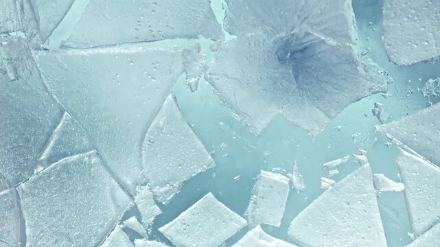 Super Slow Motion Shot of Ice Breaking at 1000 fps.