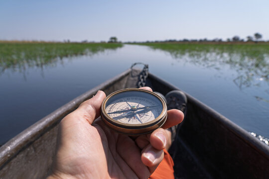 Navigating the Okavango Delta by canoe