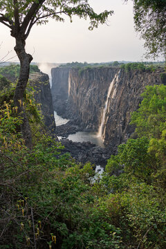 Majestic view of Victoria Falls from Zambia