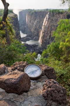 Compass overlooking Victoria Falls from Zambia