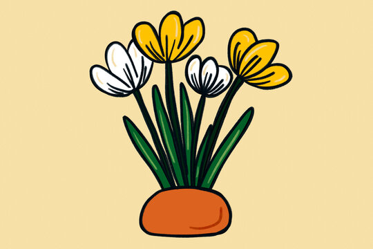 Colorful spring flowers illustration