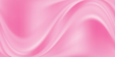 Pink strawberry yogurt or ice cream surface texture with wave pattern. Milk creamy sweet fruit and berry product. Soft and frozen sorbet or dairy pudding smooth top. Realistic vector background. © Dul