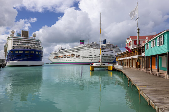 Cruise ships docked in St John, Antigua and Barbuda