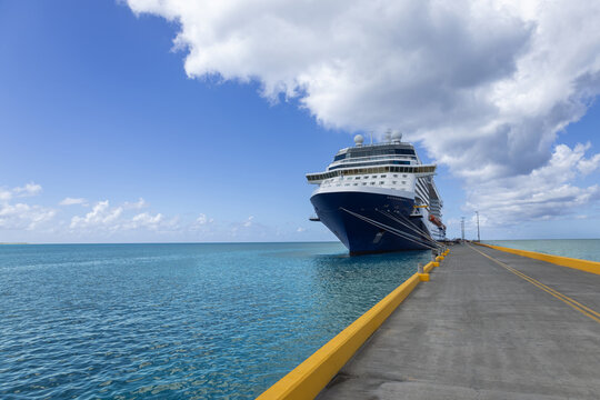 Cruise ship docked in Frederiksted, Virgin Islands