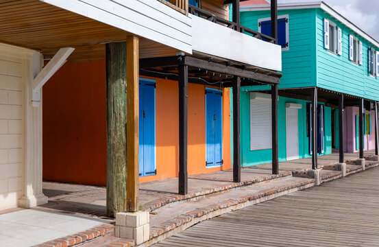 Colorful streets of Redcliffe Quay in Saint Johns