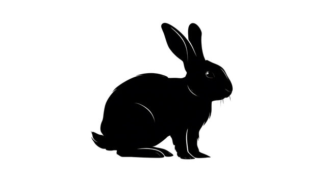 A simple illustration of a black rabbit. The rabbit is silhouetted against a plain background