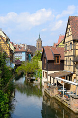 Naklejka premium Barrio de Pequeña Venecia en en Colmar, Alsacia, Francia