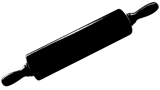 A rolling pin silhouette on a surface 